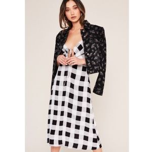 NWT AFRM Cora Keyhole Plaid Midi Summer Dress